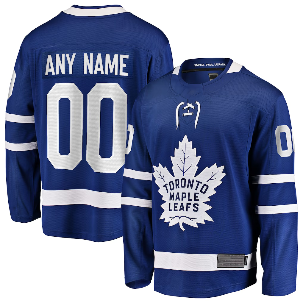 Pouc Custom T.Maple Leafs Blue Home Breakaway Jerseys