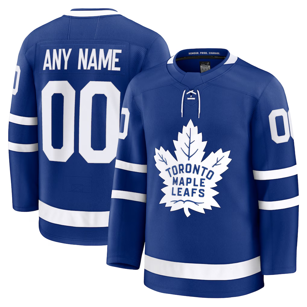 Pouc Custom T.Maple Leafs Blue Home Premium Jerseys