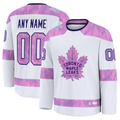 Pouc Custom T.Maple Leafs White 2024 Hockey Fights Cancer Practice Jerseys