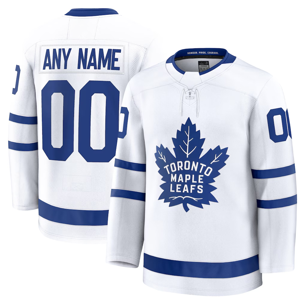 Pouc Custom T.Maple Leafs White Away Premium Jerseys