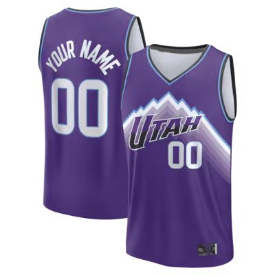 Pouc Custom U.Jazz Fanatics Purple Fast Break Replica Custom Jerseys - Icon Edition