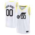 Pouc Custom U.Jazz Fanatics White Fast Break Replica Jerseys - Association Edition -1