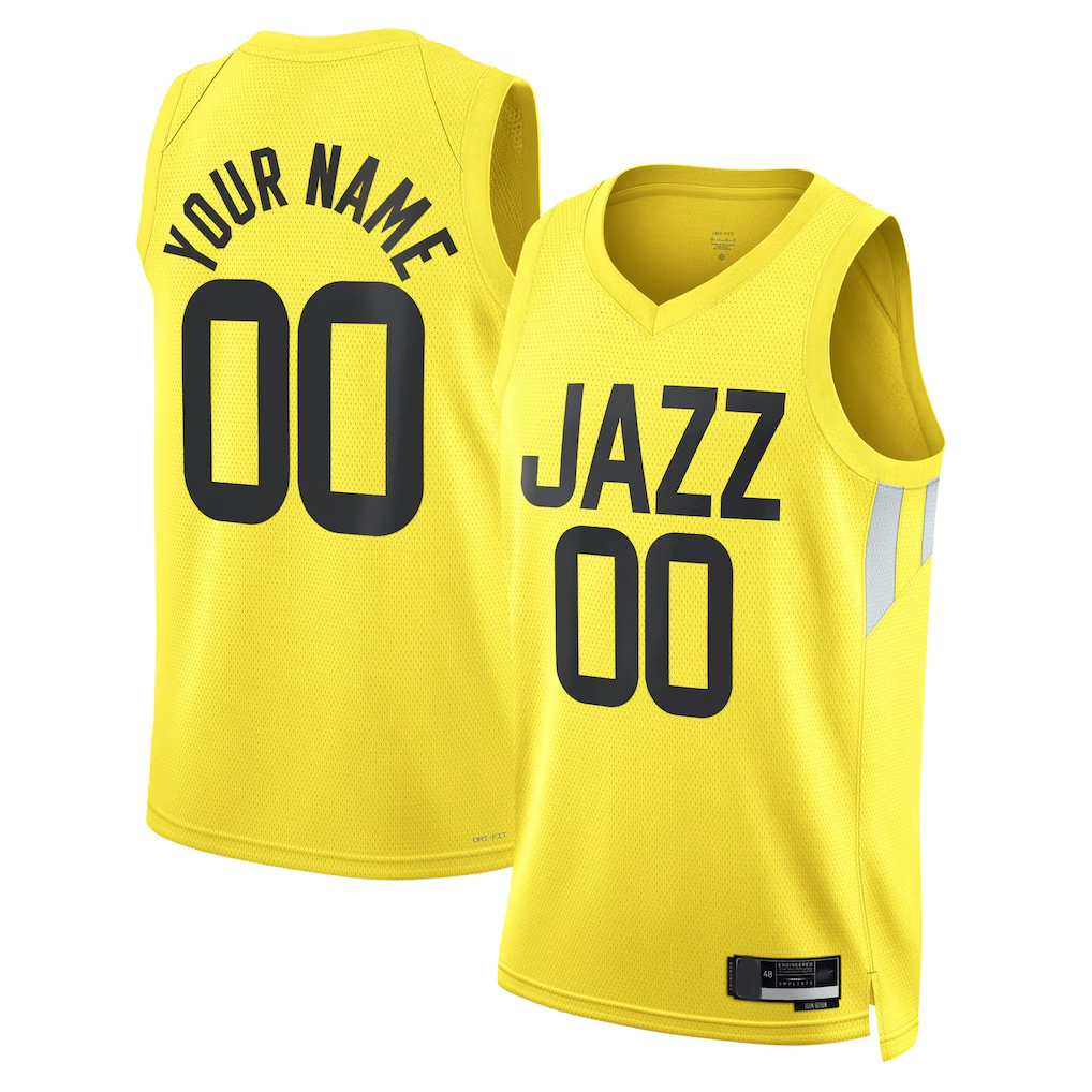 Pouc Custom U.Jazz Gold Swingman Jerseys - Icon Edition