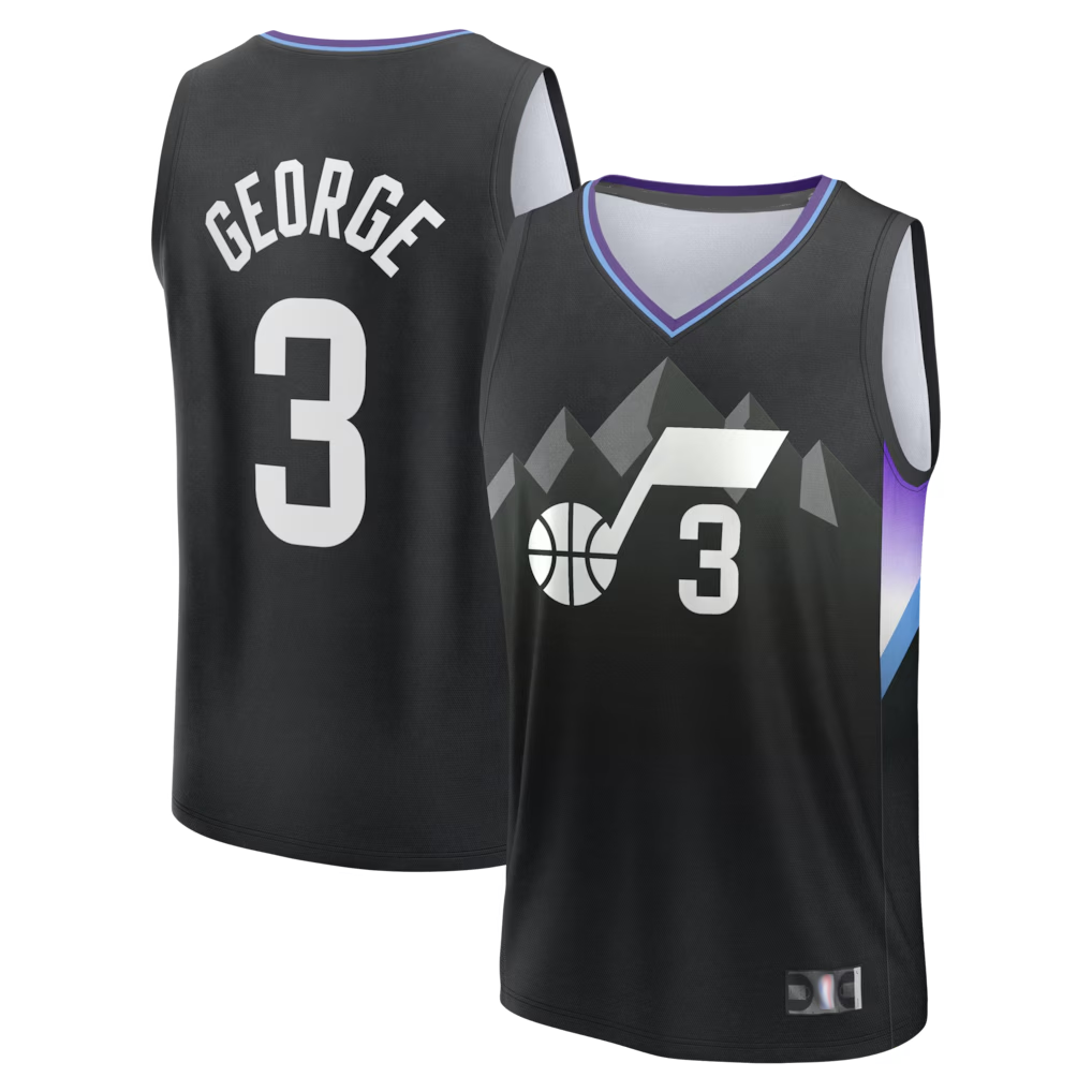 Pouc U.Jazz #3 Keyonte George Fanatics Black Fast Break Replica Jerseys - Statement Edition