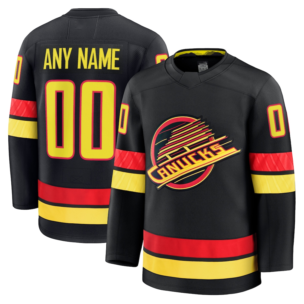 Pouc Custom V.Canucks Black Alternate Premium Jerseys