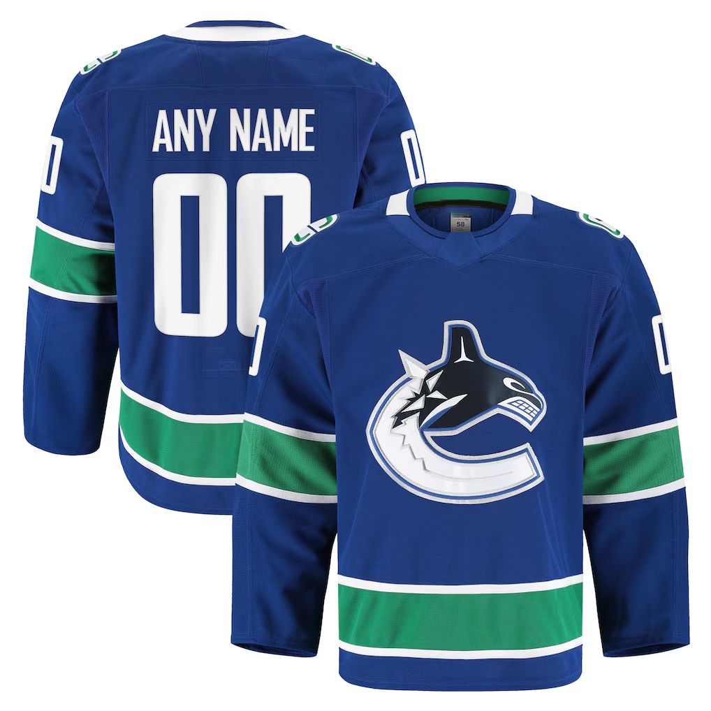 Pouc Custom V.Canucks Blue Home Authentic Pro Jerseys