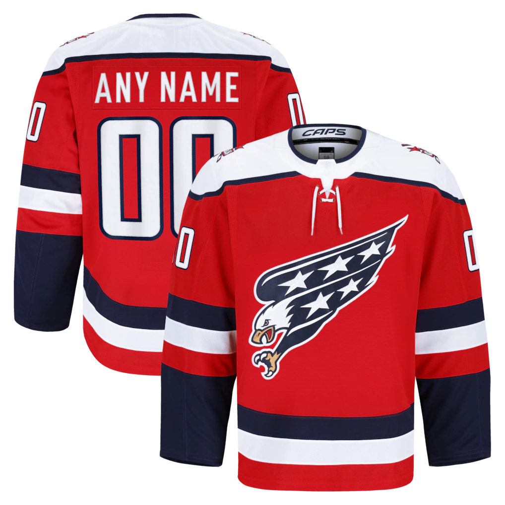 Pouc Custom W.Capitals Red Alternate Authentic Pro Jerseys