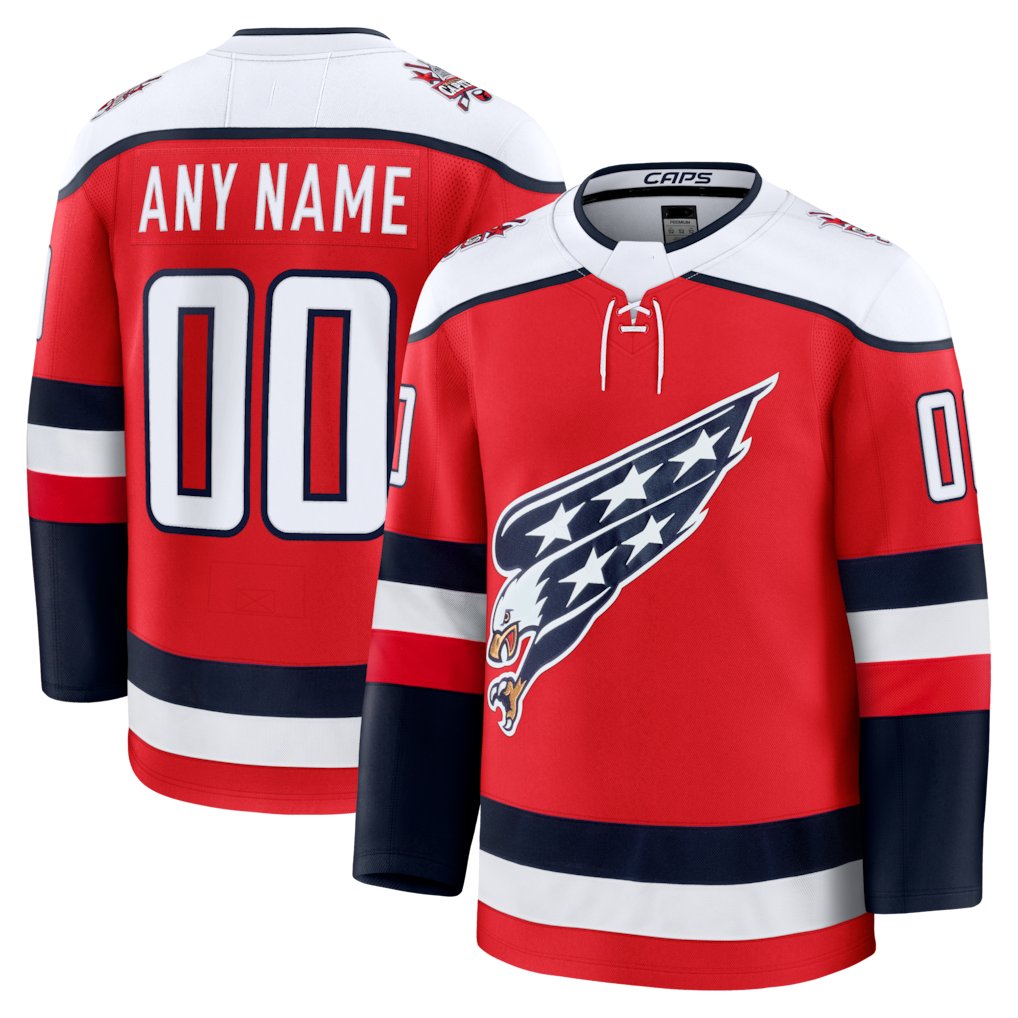 Pouc Custom W.Capitals Red Alternate Premium Jerseys