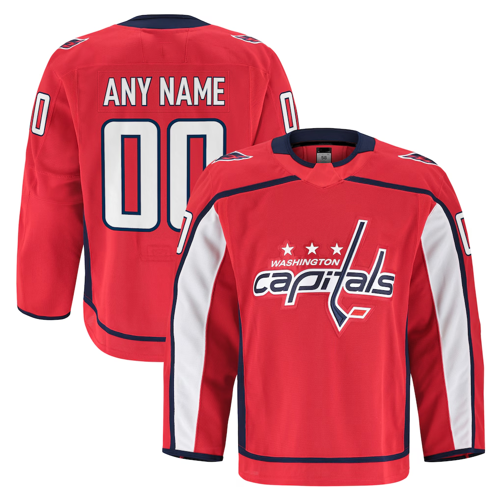 Pouc Custom W.Capitals Red Home Authentic Pro Jerseys
