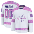 Pouc Custom W.Capitals White 2024 Hockey Fights Cancer Practice Jerseys