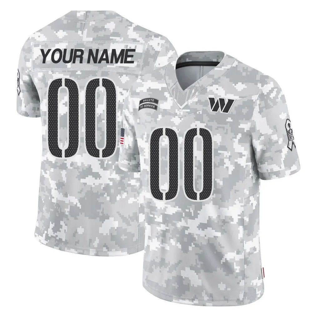 Pouc Custom W.Commanders Arctic Camo Limited Salute To Service Home Game Any Name & Numbers Stitched Jerseys