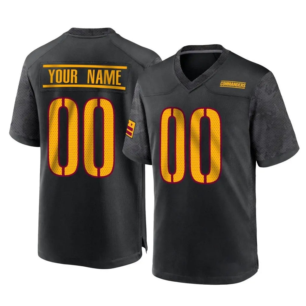 Pouc Custom W.Commanders Black Home Game Any Name & Numbers Stitched Jerseys