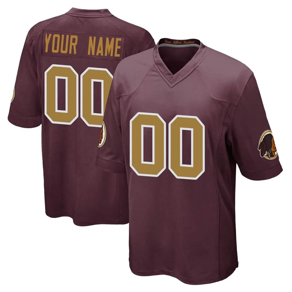 Pouc Custom W.Commanders Burgundy Alternate Home Game Any Name & Numbers Stitched Jerseys