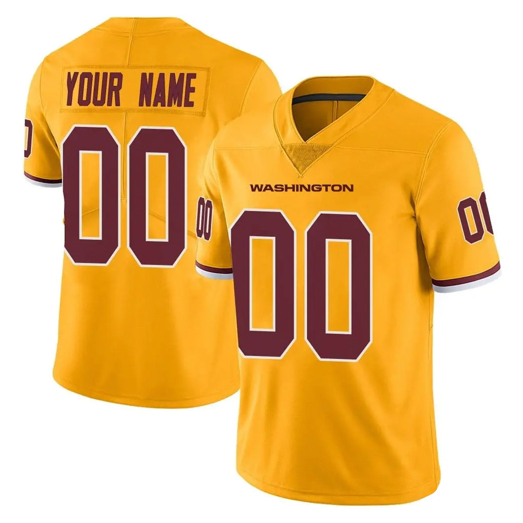 Pouc Custom W.Commanders Gold Limited Color Rush Home Game Any Name & Numbers Stitched Jerseys