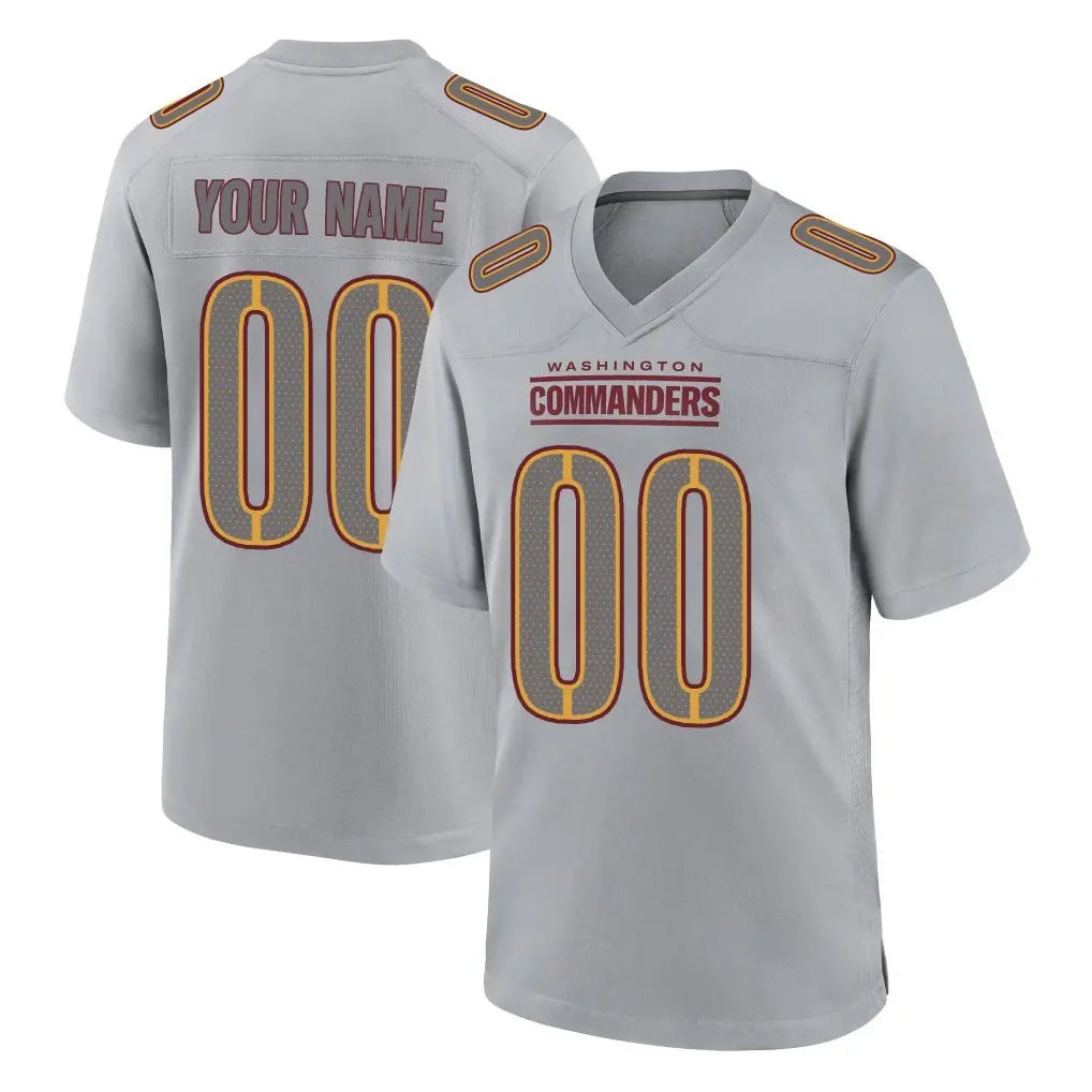 Pouc Custom W.Commanders Gray Atmosphere Fashion Home Game Any Name & Numbers Stitched Jerseys