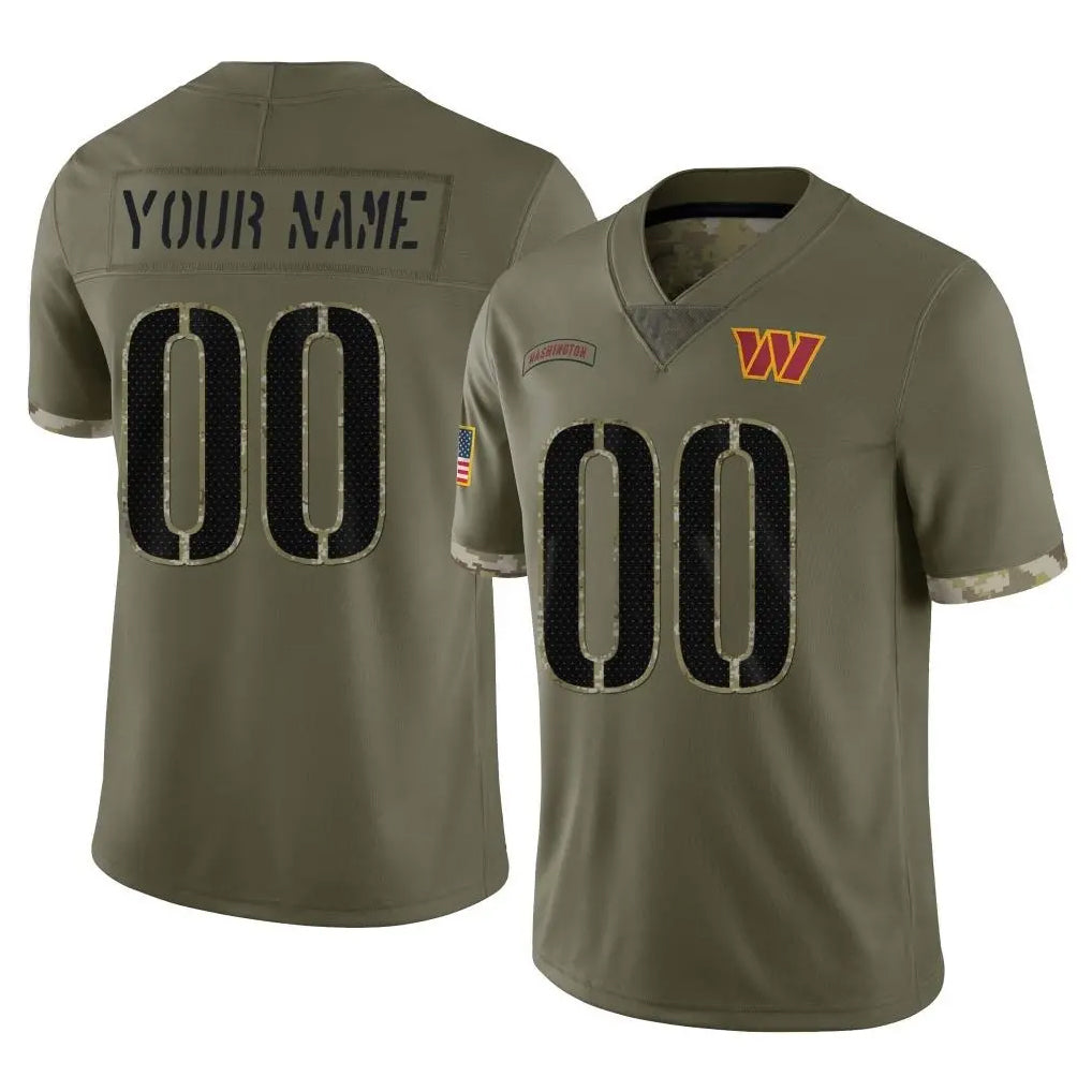 Pouc Custom W.Commanders Olive Salute To Service Limited Home Game Any Name & Numbers Stitched Jerseys