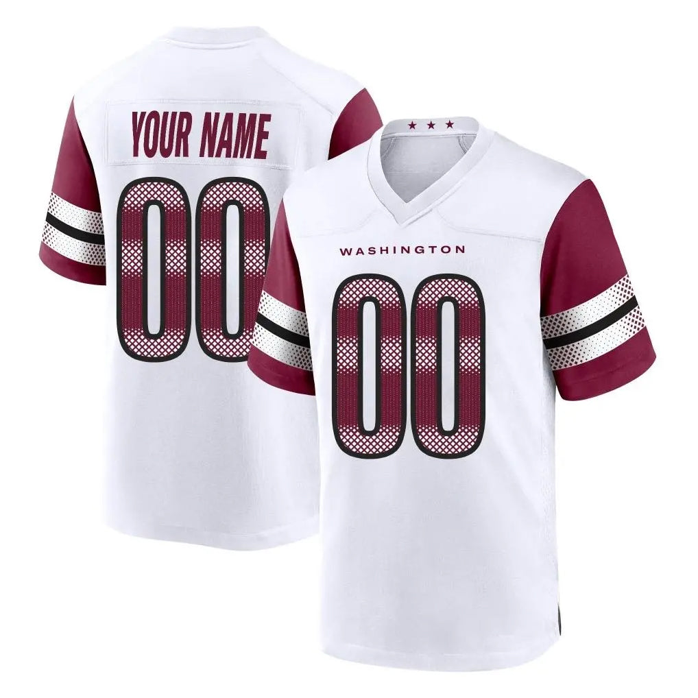 Pouc Custom W.Commanders White Game Home Any Name & Numbers Stitched Jerseys