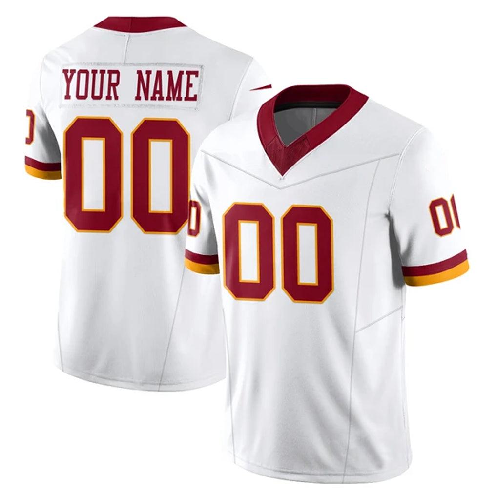 Pouc Custom W.Commanders White Limited Vapor F.U.S.E. Home Game Any Name & Numbers Stitched Jerseys