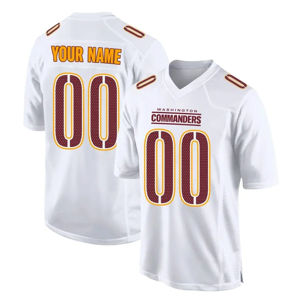 Pouc Custom W.Commanders White Tundra Fashion Home Game Any Name & Numbers Stitched Jerseys