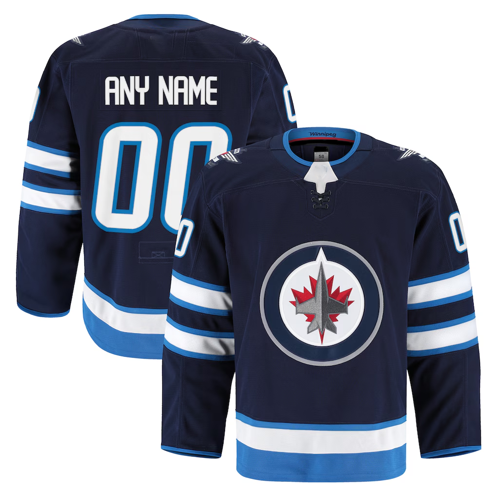 Pouc Custom W.Jets Navy Home Authentic Pro Jerseys