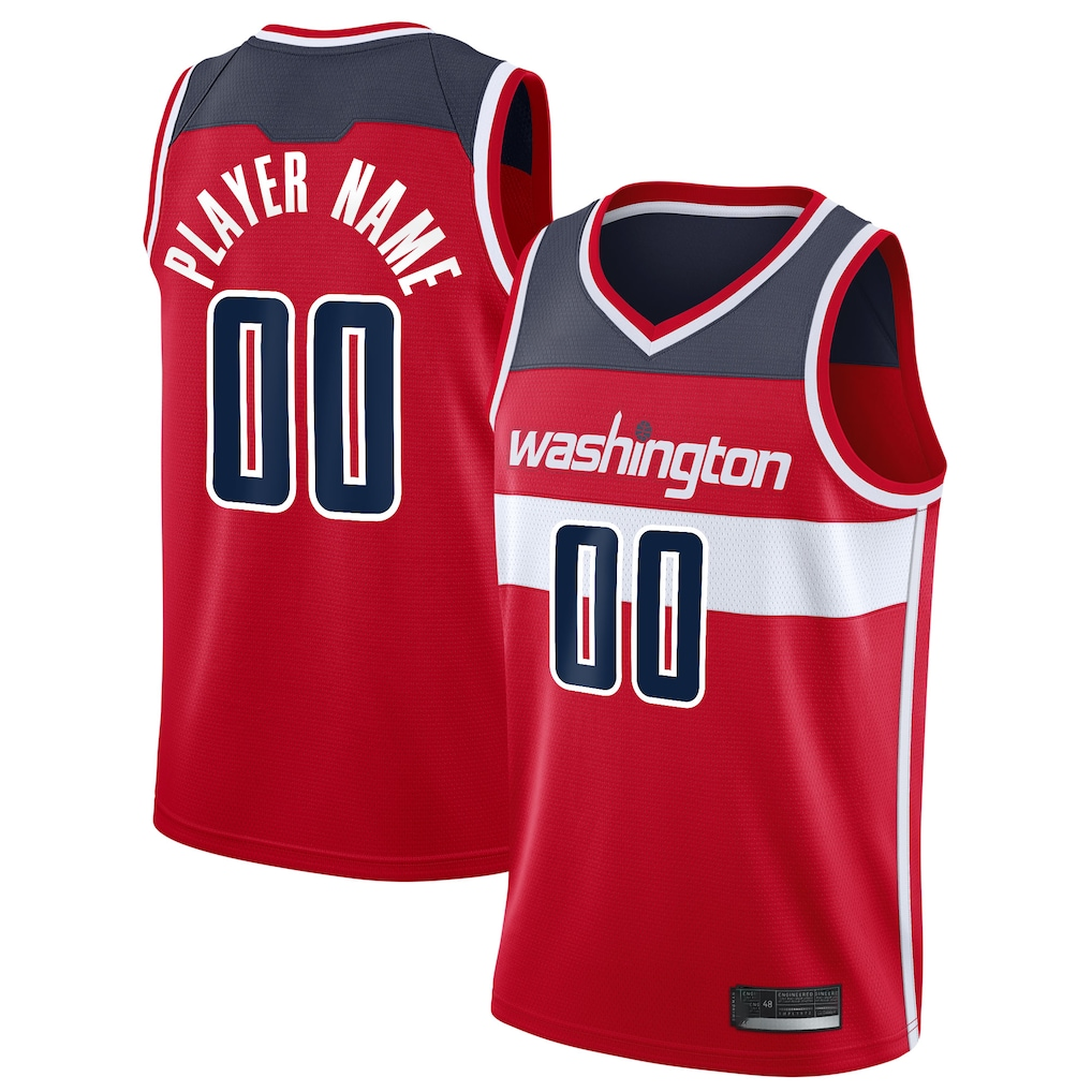 Pouc Custom W.Wizards Red 2020-21 Swingman Jerseys - Icon Edition