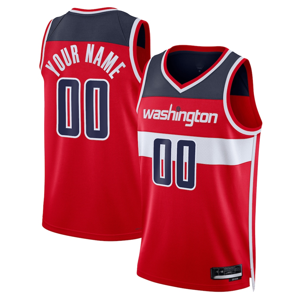 Pouc Custom W.Wizards Red Swingman Jerseys - Icon Edition
