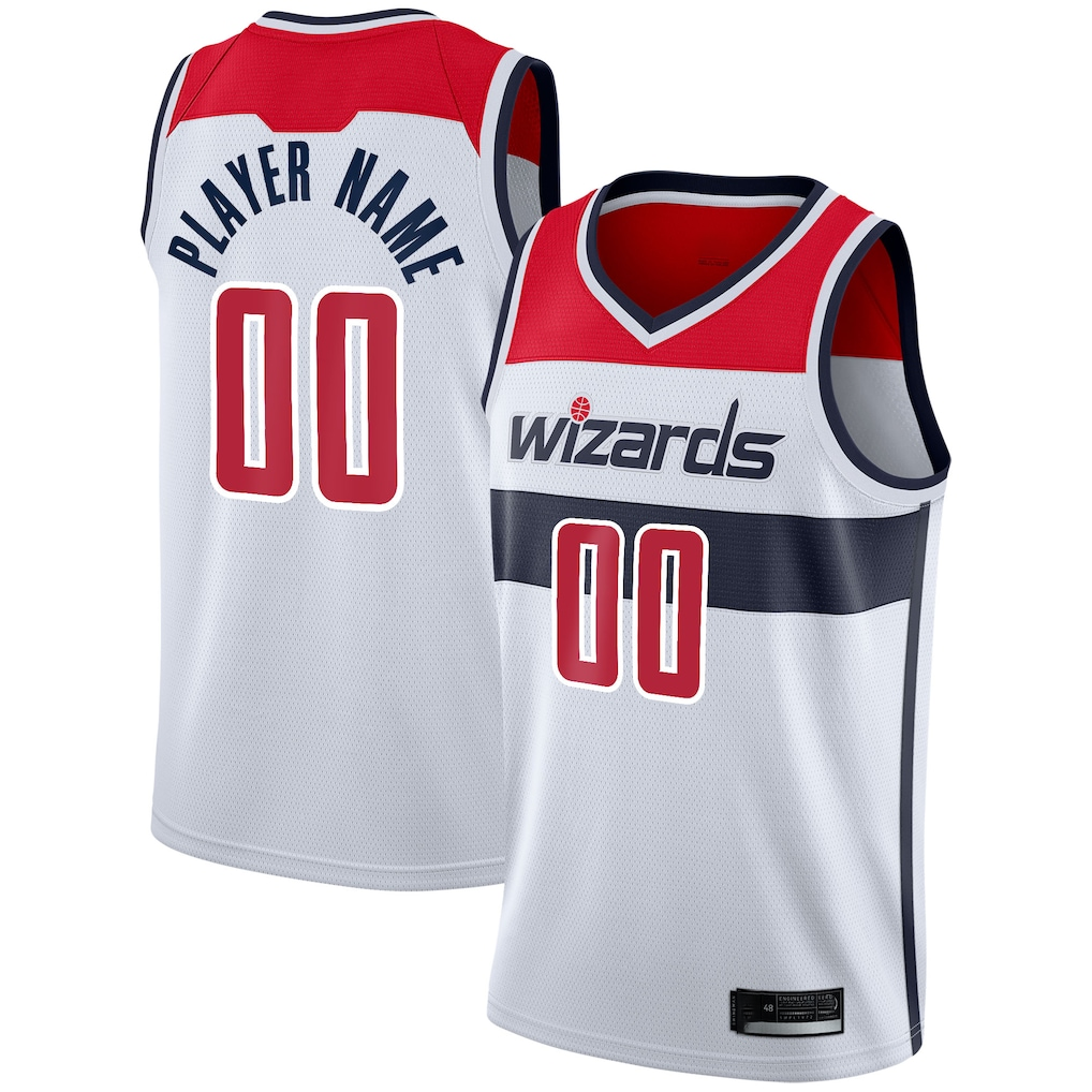 Pouc Custom W.Wizards White 2020-21 Swingman Jerseys - Association Edition