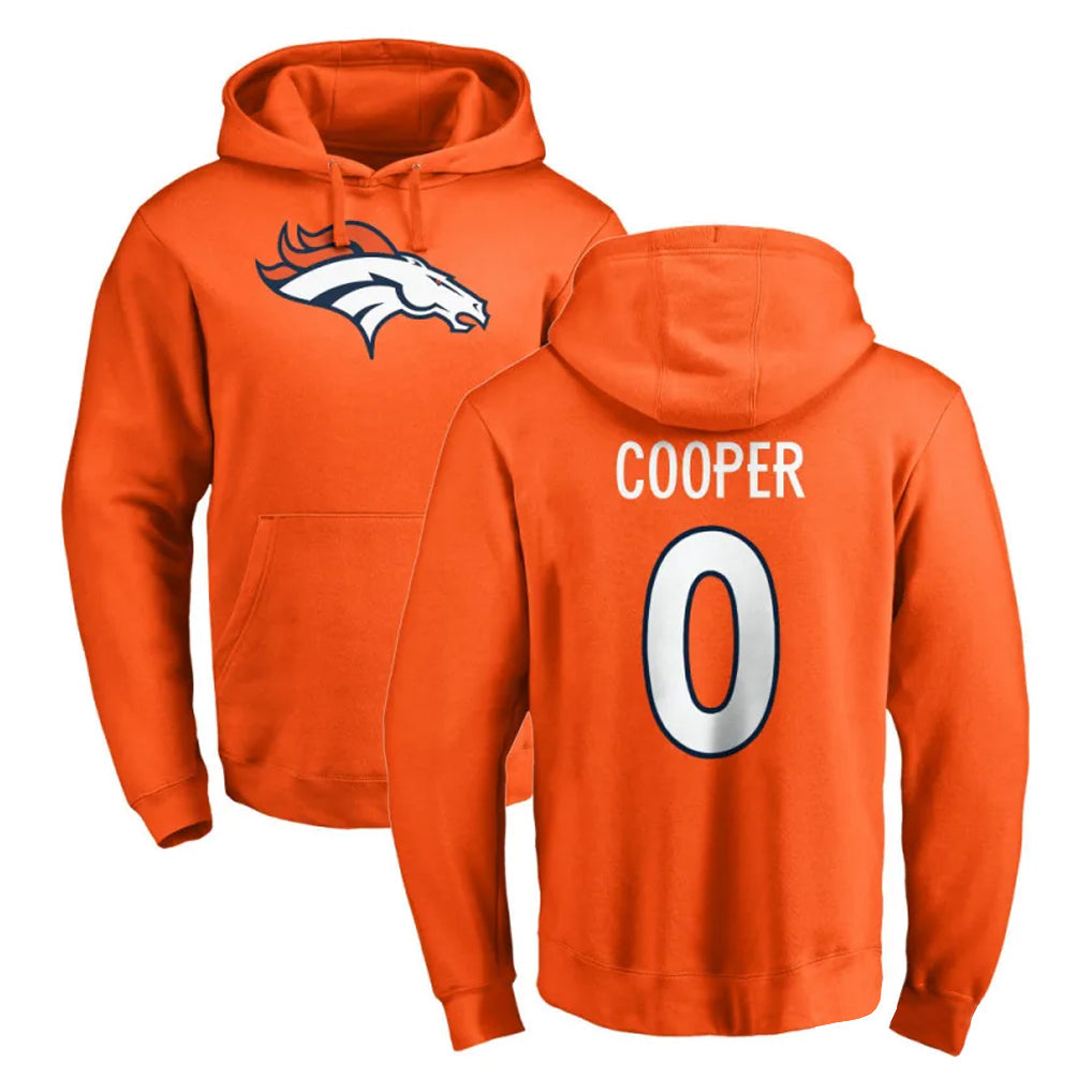Pouc D.Broncos #0 Jonathon Cooper Player Orange Pullover Hoodie Limited Stitched Jerseys