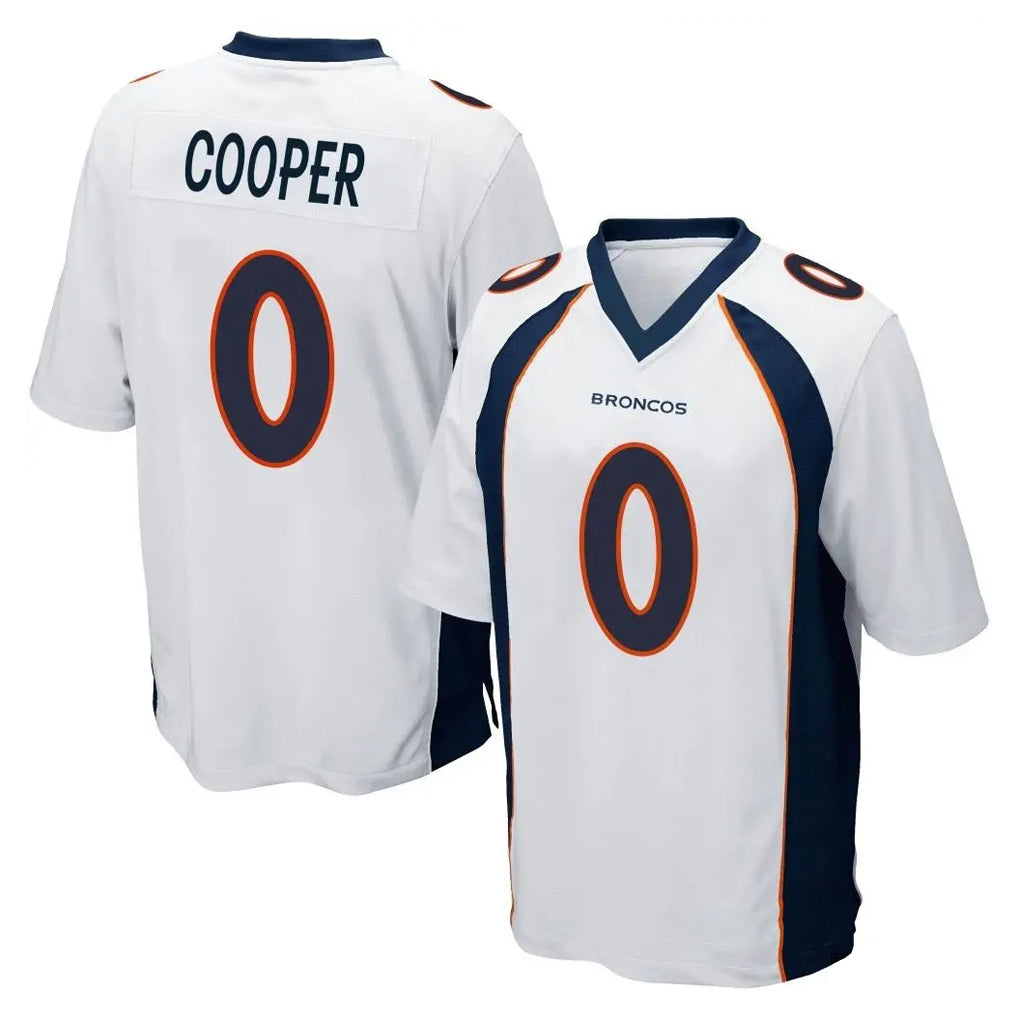 Pouc D.Broncos #0 Jonathon Cooper Player White Game Stitched Jerseys