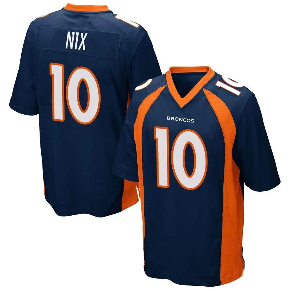 Pouc D.Broncos #10 Bo Nix Player Navy Game Stitched Jerseys
