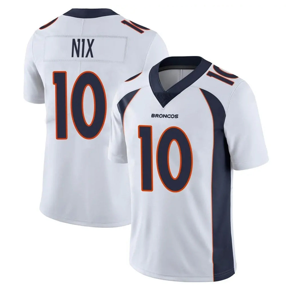 Pouc D.Broncos #10 Bo Nix Player White Vapor Untouchable Limited Home Game Stitched Jerseys