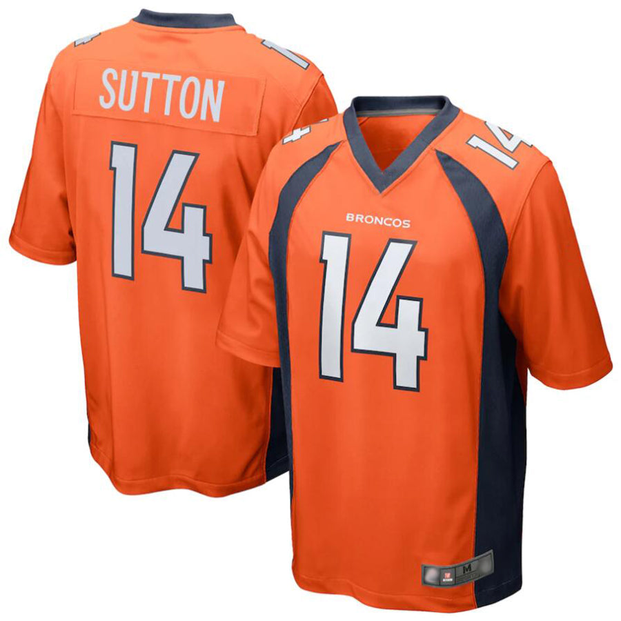 Pouc D.Broncos #14 Courtland Sutton Orange Replica Game Stitched Jerseys