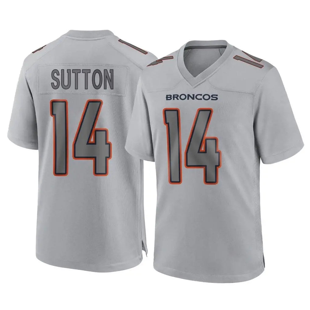 Pouc D.Broncos #14 Courtland Sutton Player Gray Atmosphere Fashion Limited Game Stitched Jerseys