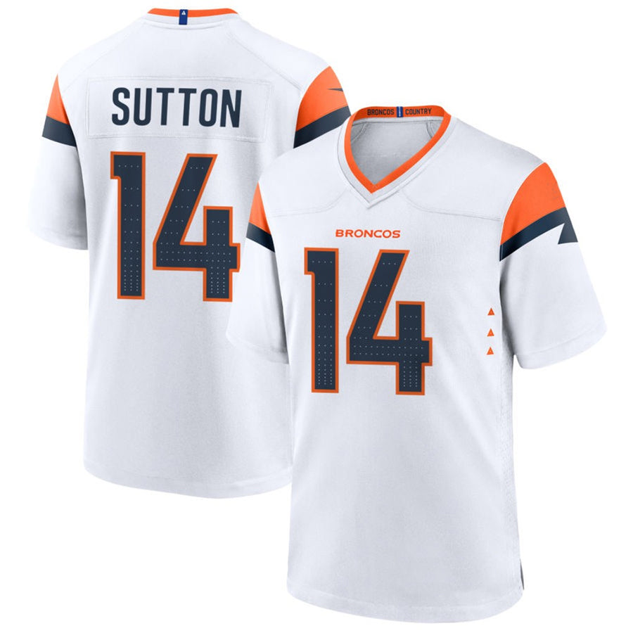 Pouc D.Broncos #14 Courtland Sutton Player White Home Game Stitched Jerseys