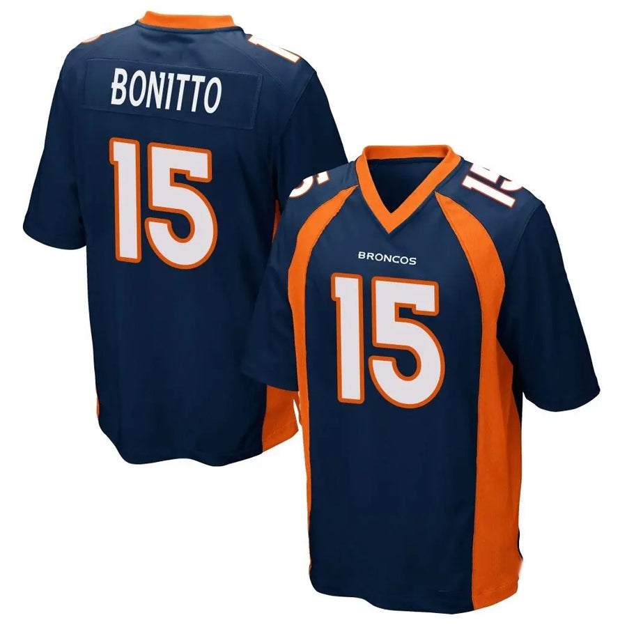 Pouc D.Broncos #15 Nik Bonitto Player Navy Game Stitched Jerseys