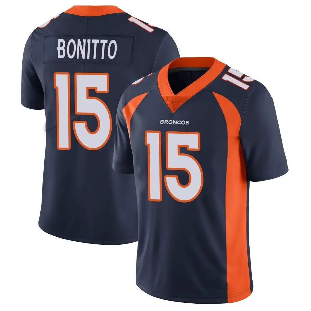 Pouc D.Broncos #15 Nik Bonitto Player Navy Vapor Untouchable Limited Game Stitched Jerseys
