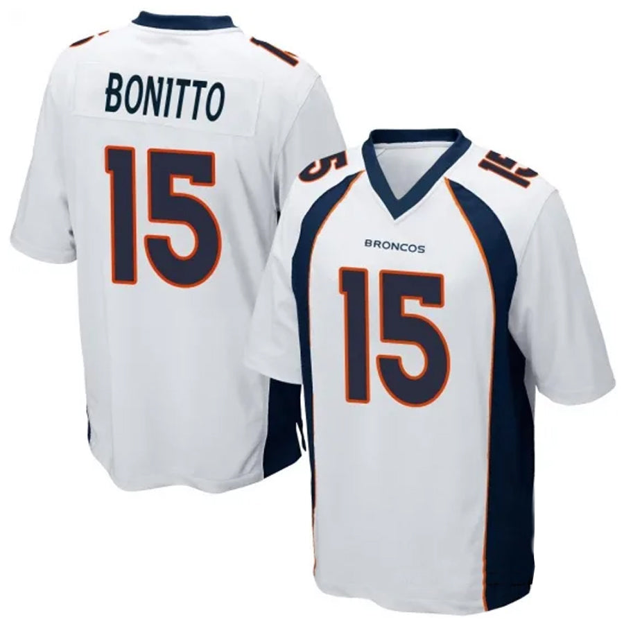 Pouc D.Broncos #15 Nik Bonitto Player White Game Stitched Jerseys