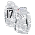 Pouc D.Broncos #17 Jaylen Waddle Player Arctic Camo Salute to Service Hoodies Limited Game Stitched Jerseys