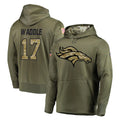 Pouc D.Broncos #17 Jaylen Waddle Player Olive Salute to Service Pullover Hoodies Home Game Stitched Jerseys