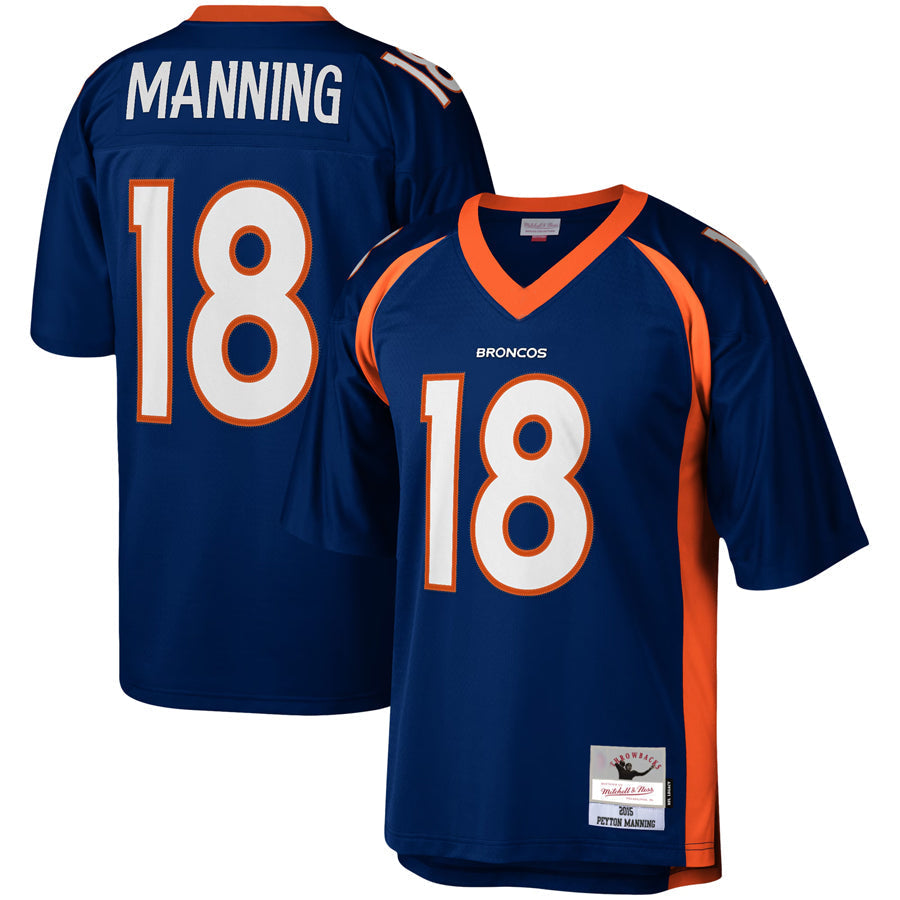 Pouc D.Broncos #18 Peyton Manning Player Mitchell & Ness Navy Legacy Replica Stitched  Jerseys