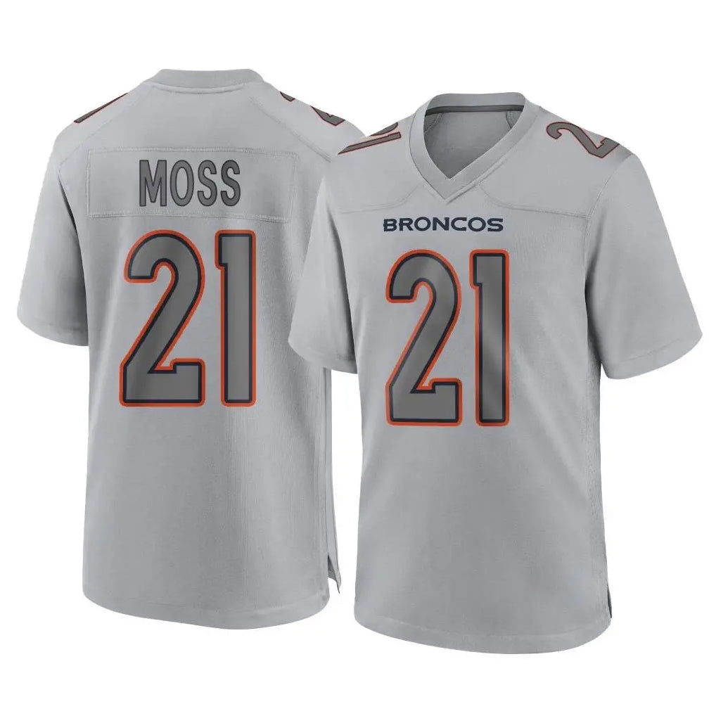 Pouc D.Broncos #21 Riley Moss Player Gray Atmosphere Fashion Limited Game Stitched Jerseys