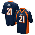 Pouc D.Broncos #21 Riley Moss Player Navy Game Stitched Jerseys