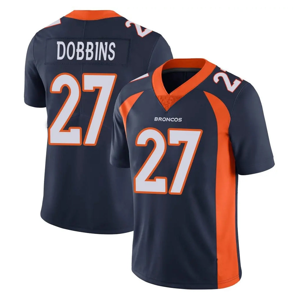 Pouc D.Broncos #27 J.K. Dobbins Player Navy Vapor Untouchable Limited Game Stitched Jerseys