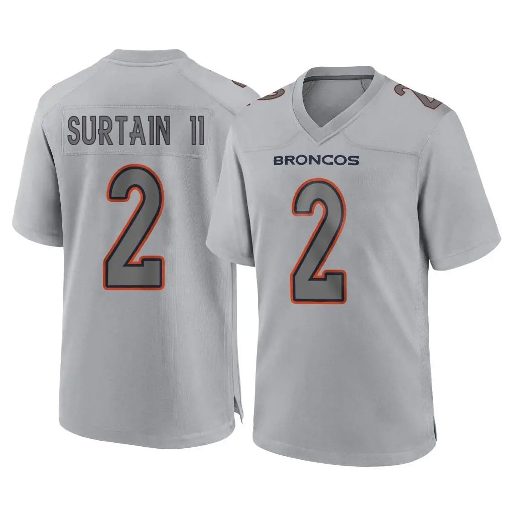 Pouc D.Broncos #2 Pat Surtain II Player Gray Atmosphere Fashion Limited Game Stitched Jerseys