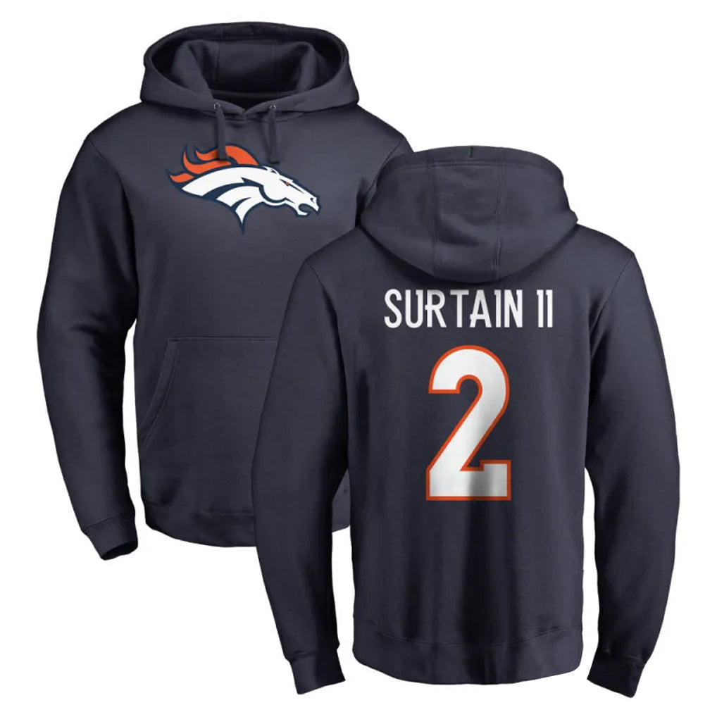 Pouc D.Broncos #2 Pat Surtain II Player Navy Pullover Hoodie Limited Stitched Jerseys