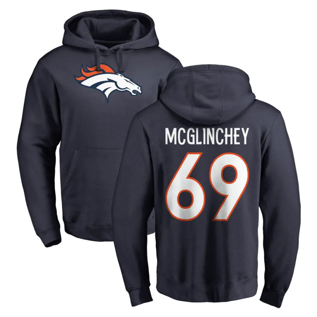 Pouc D.Broncos #69 Mike McGlinchey Player Navy Pullover Hoodie Limited Stitched Jerseys
