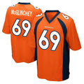 Pouc D.Broncos #69 Mike McGlinchey Player Orange Color Home Game Stitched Jerseys