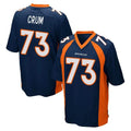 Pouc D.Broncos #73 Frank Crum Player Navy Game Stitched Jerseys