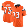 Pouc D.Broncos #73 Frank Crum Player Orange Vapor F.U.S.E. Limited Home Game Stitched Jerseys