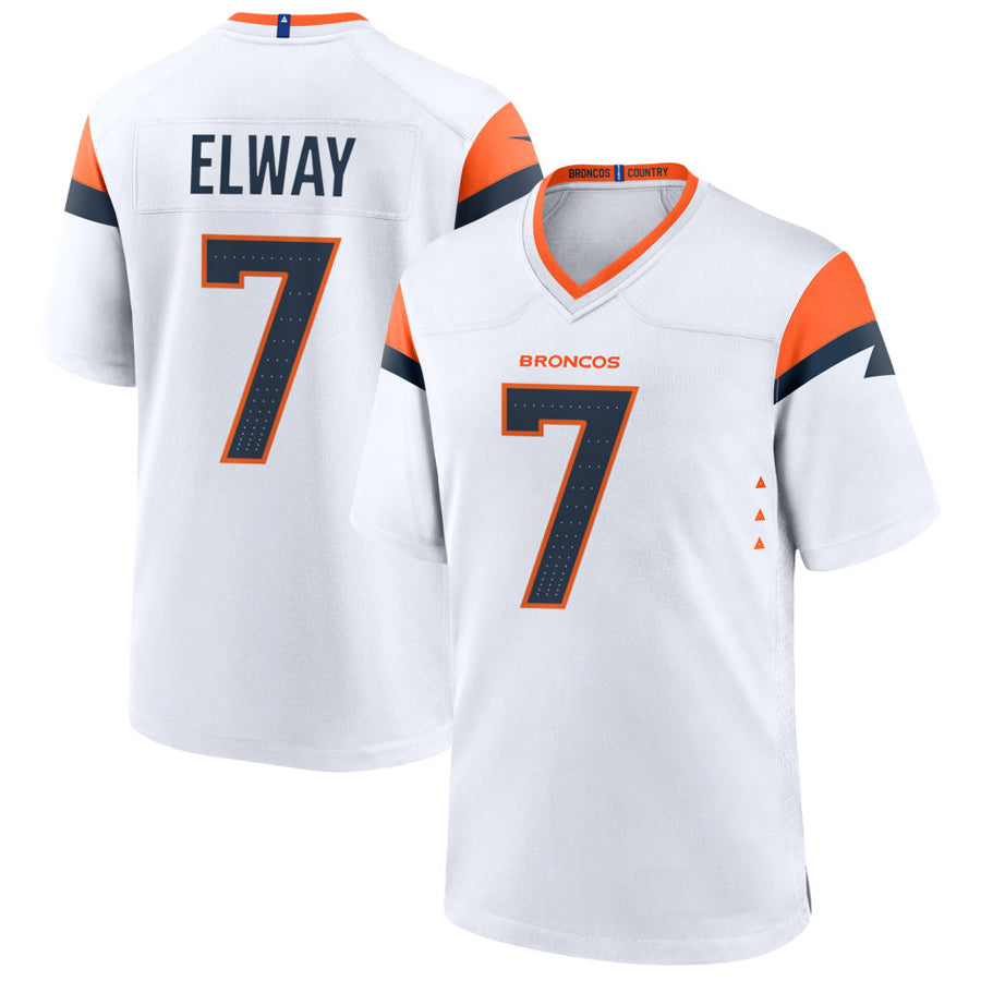 Pouc D.Broncos #7 John Elway Player White Home Game Stitched Jerseys